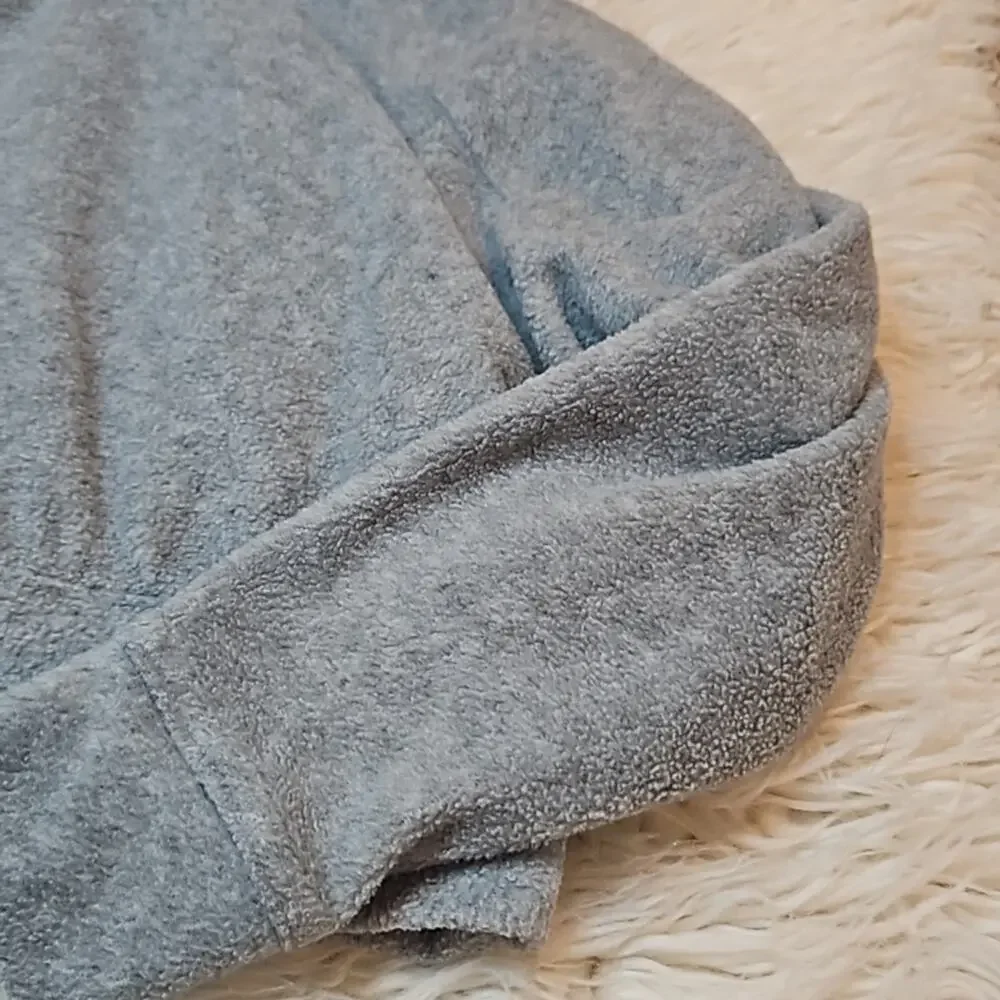 Old Navy Active Grey Funnel Neck Fleece Crop Pullover sweatshirt